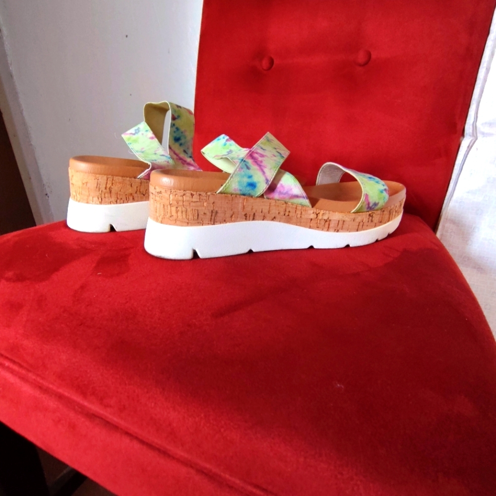 Colorful Tie-Dye Platform Sandals